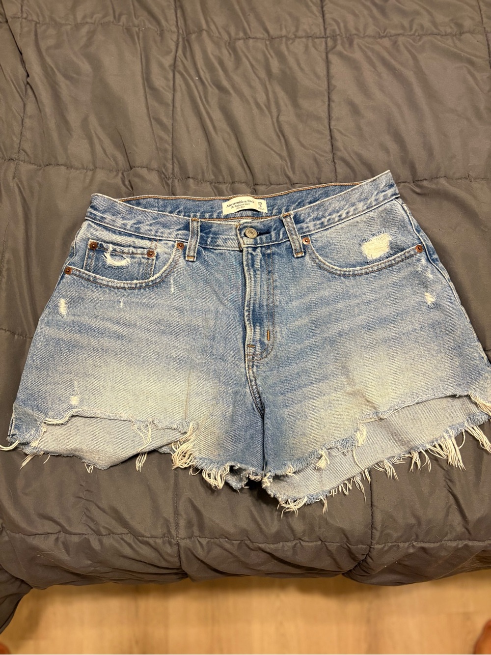 Abercrombie & Fitch Women's Curve Love Denim Cutoff Shorts